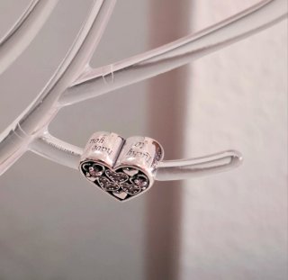 Charm Corazón Plata y Circonitas Rosas