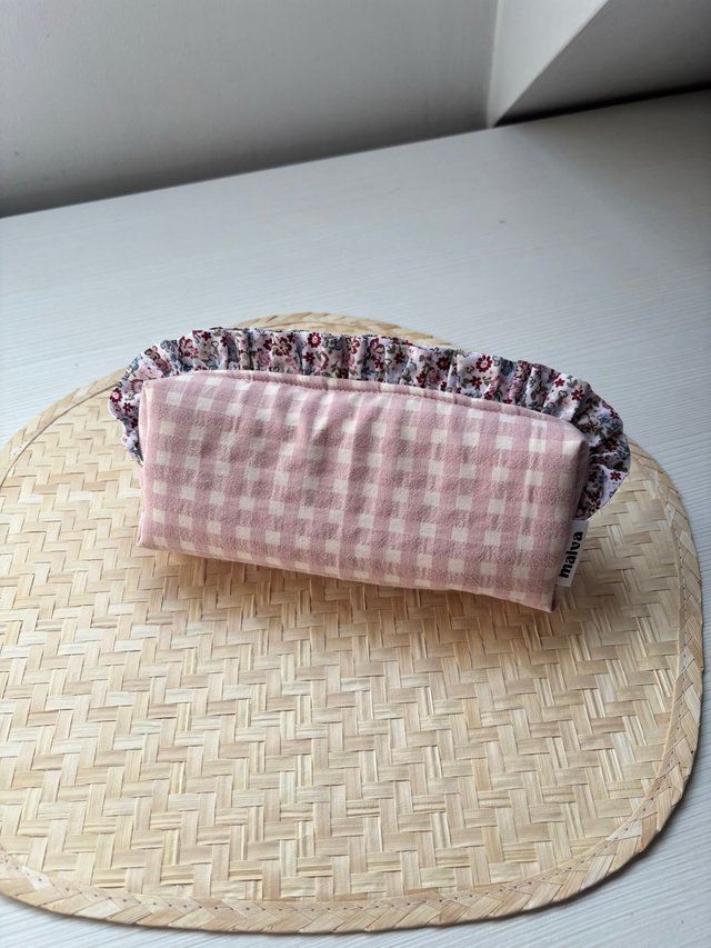 Estuche rosa cuadros vichy