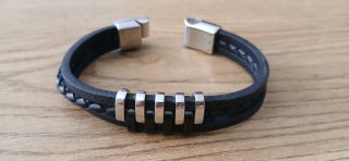 Lote 3 Pulseras Lotus Cuero y Metal