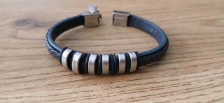 Lote 3 Pulseras Lotus Cuero y Metal