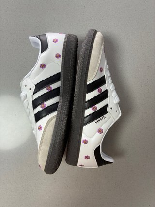 Adidas Samba Blancas Flores Rosas