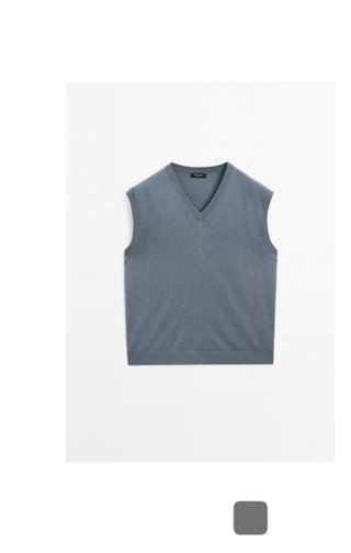 Chaleco Massimo Dutti Algodón Azul Talla L