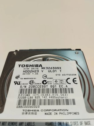 Disco Duro Toshiba 320GB MK3263GSX