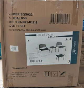 Conjunto Terraza Acero Verde Caqui