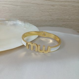 Pulsera Miu Miu Chapada Oro 18k Blanco Vintage