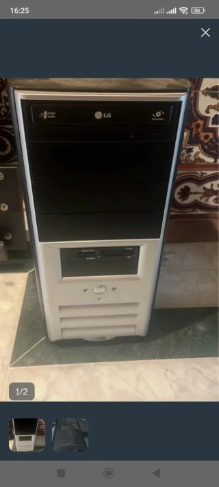 Torre PC  Negra/Plata, Pantalla 19"  Teclado mouse