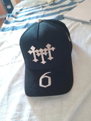 Gorra Barbas Hats Cruces Diamantes Negra
