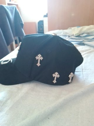 Gorra Barbas Hats Cruces Diamantes Negra