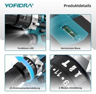 Taladro Eléctrico YOFIDRA + Set Herramientas