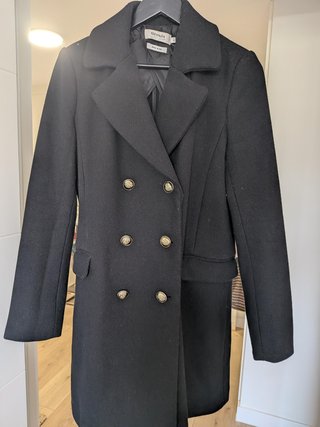 Abrigo Lana Negro Talla 42 Formula Joven