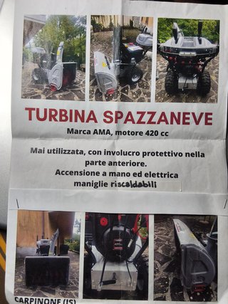Turbina Spazzaneve AMA 420cc Nuova