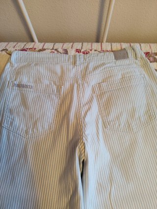 Pantalón wide leg rayas azul y blanco