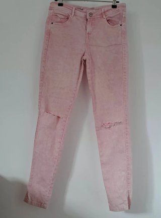 Pantalón vaquero rosa desgastado #Bershka