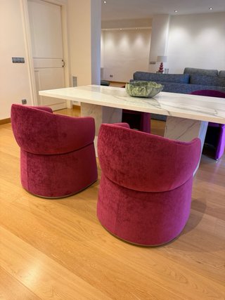 4 Sillas Comedor Terciopelo Fucsia