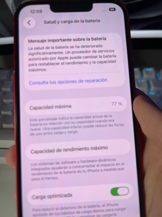 iPhone 13 Rojo 128GB Excelente Estado 77% salud