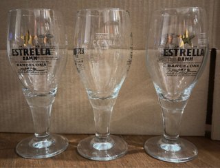 Lote 6 Copos Cerveja Estrella Damm