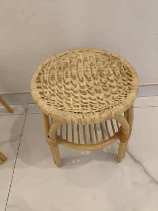 Mesitas redondas de mimbre (2 unidades)