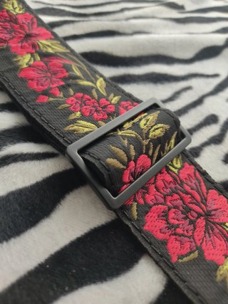 Correa vintage, cuero y nylon, guitarra o bajo