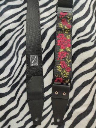 Correa vintage, cuero y nylon, guitarra o bajo
