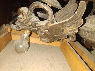 Lámparas Vintage Madera con gargolas