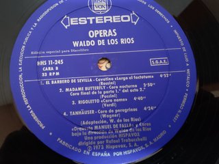 Óperas Waldo de los Ríos LP doble