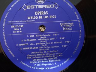 Óperas Waldo de los Ríos LP doble