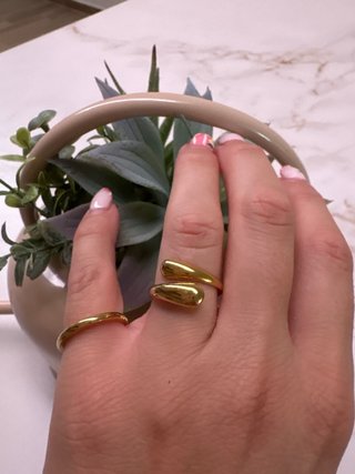 Conjunto 6 Anillos Bisutería Ajustables Dorados
