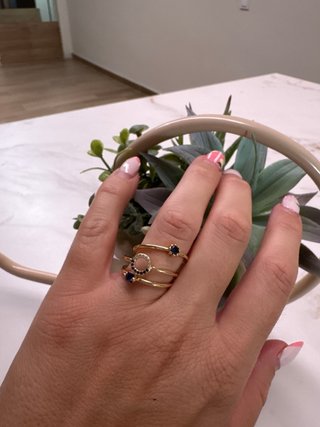 Conjunto 6 Anillos Bisutería Ajustables Dorados