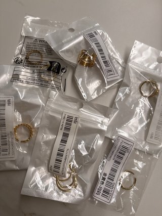 Conjunto 6 Anillos Bisutería Ajustables Dorados