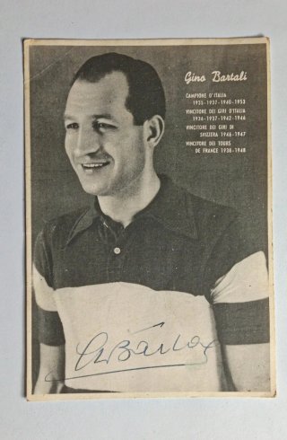 Cartolina Gino Bartali con autografo