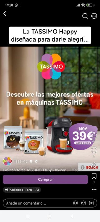 Cafetera Tassimo Bosch