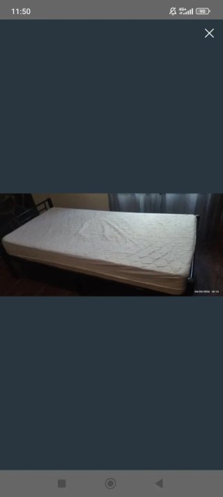 Cama individual forja 90x190 + colchón