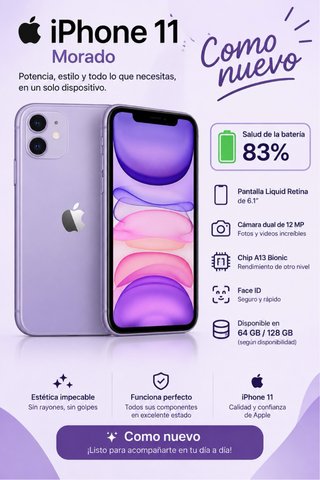 iPhone 11 Morado 64GB/128GB