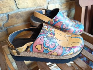 Zuecos Dogo hippies mandalas y elefantes n° 36