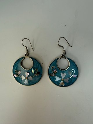 Pendientes Aro Plata y Azul