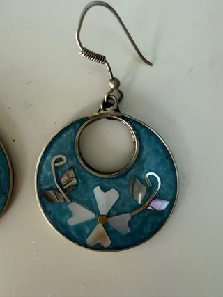 Pendientes Aro Plata y Azul