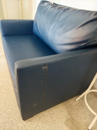 Sofá Cama Individual Piel Sintética Azul
