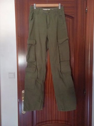 Pantalón Bershka Verde Talla XS