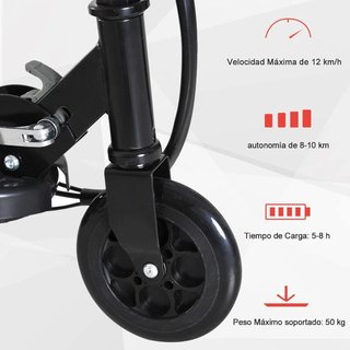 Patinete Eléctrico Niños 24V 12km/h Plegable Negro