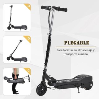 Patinete Eléctrico Niños 24V 12km/h Plegable Negro