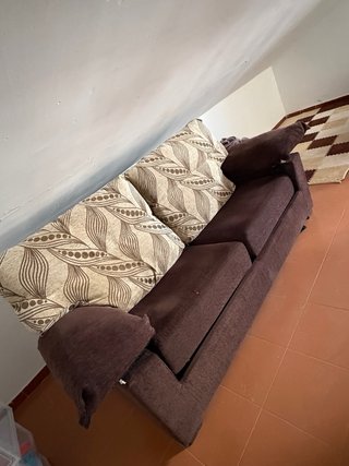 Sofá Cama Beige y Marrón