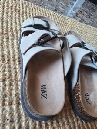 Sandalias Zara Beige/Gris