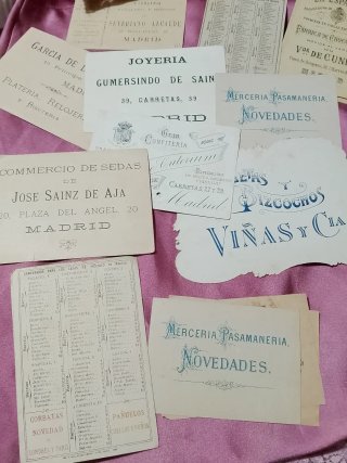 Colección 60 tarjetas antiguas comercios