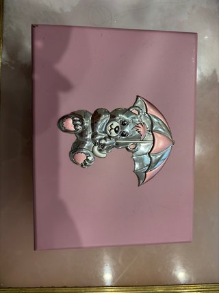 Joyero rosa osito plata