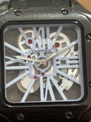 Reloj Cartier Negro y Plateado