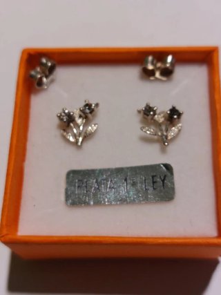 Pendientes Plata Ley Flor Pequeña