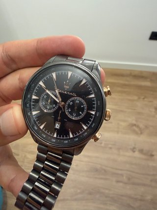 Reloj Maserati Cronógrafo Negro Oro Rosa