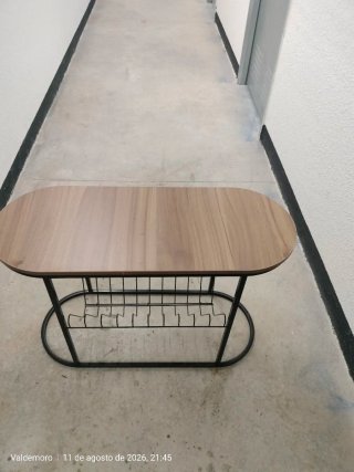 Mesa auxiliar madera y metal