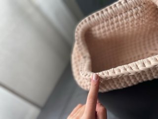 Bolso Clutch Trapillo Licra Beige Hecho a Mano