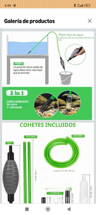 Limpiafondos Sifonador Acuario BT-600